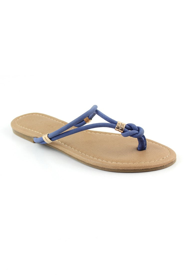 Blue Thong Flat Flip Ons - Blue