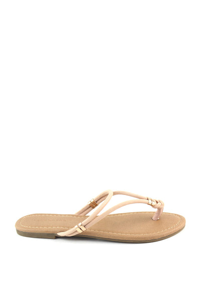 Nude Color Thong Flats - Beige