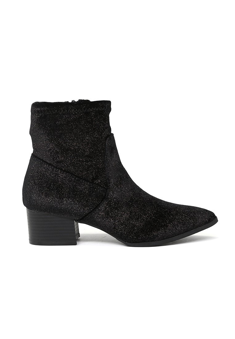 Black Sparkling Glitter Boots - Black