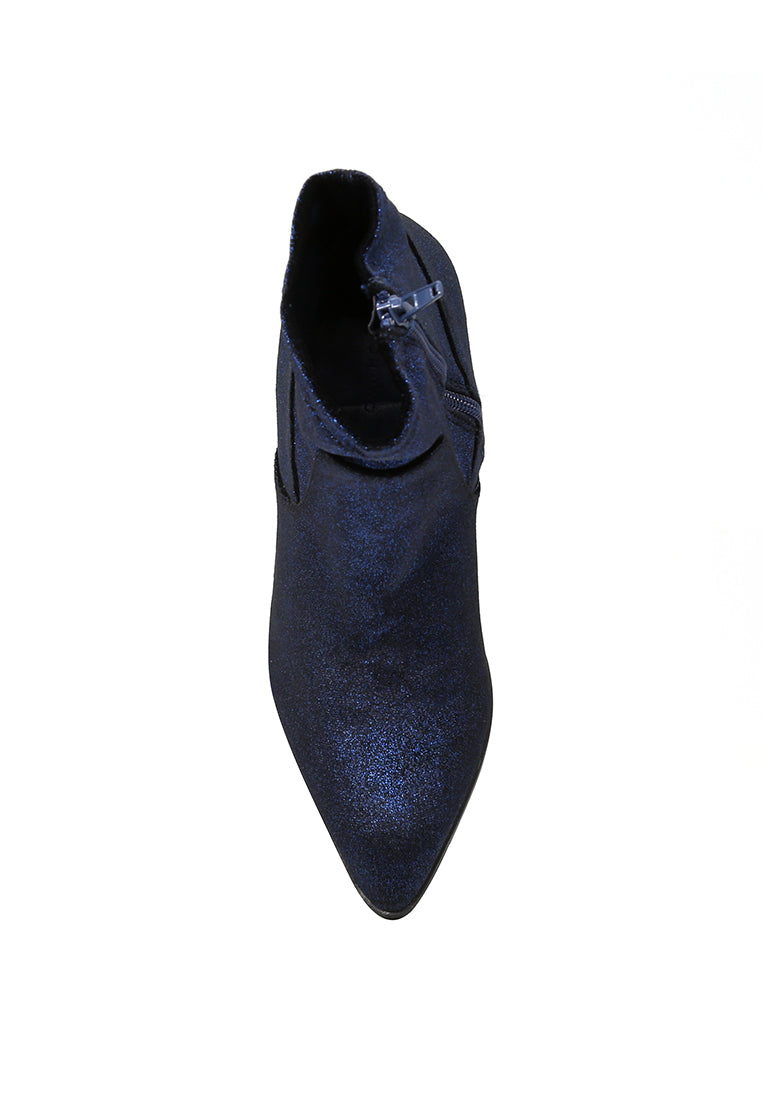 Blue Sparkling Glitter Boots - Blue