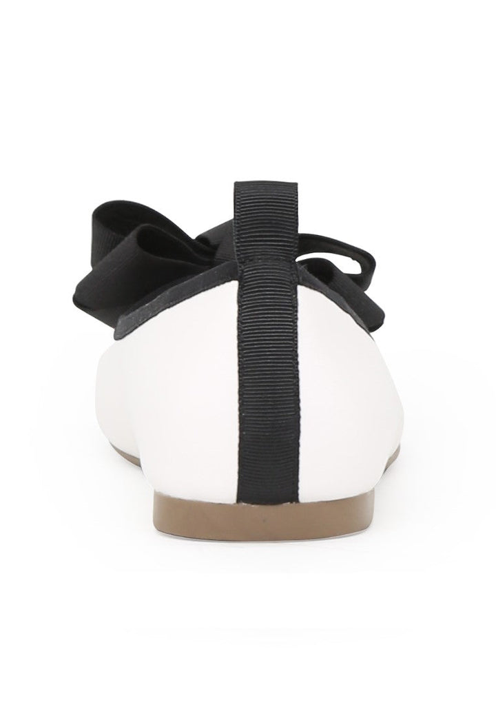 White Flat Ballerina - White