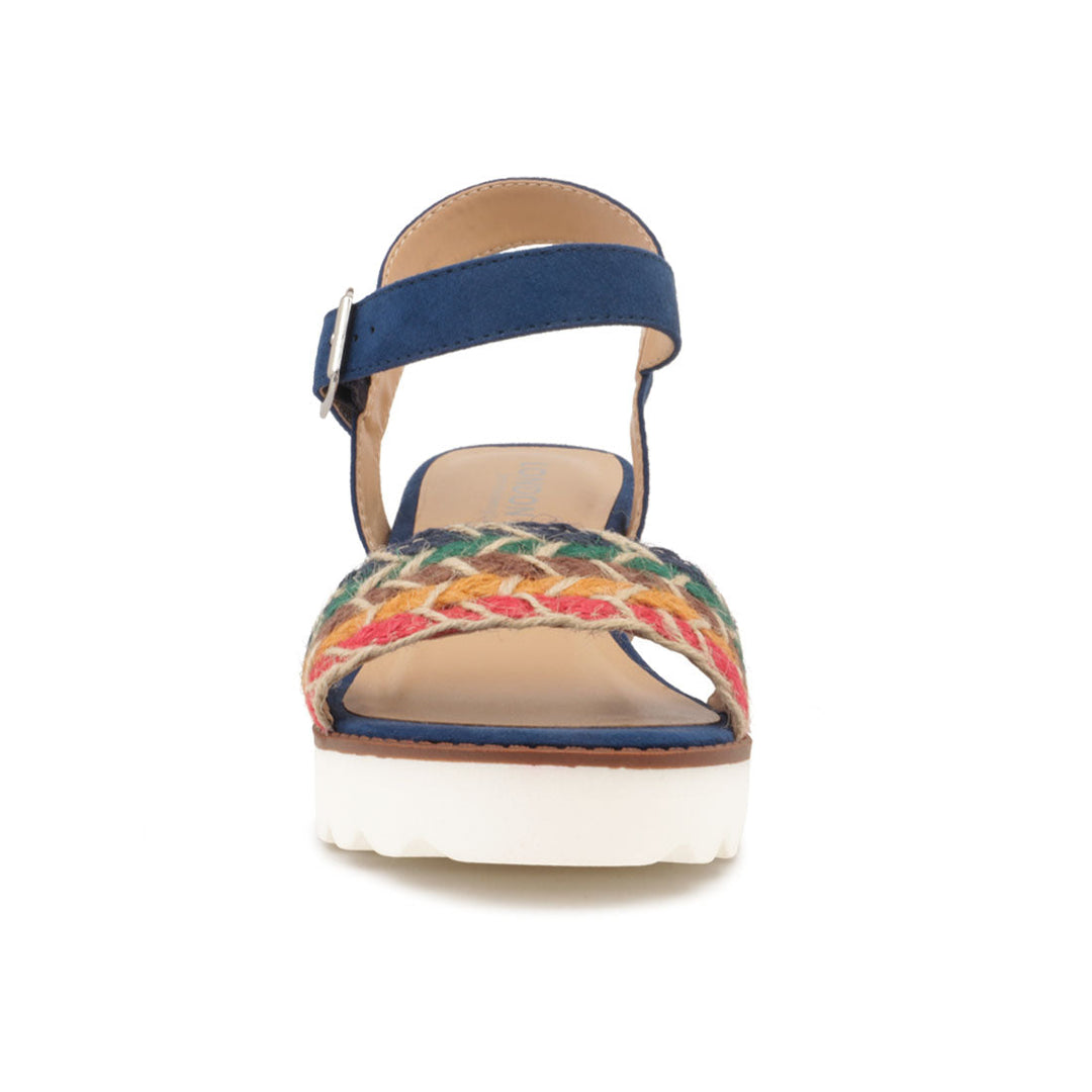 Navy Wedge Sandals - Navy