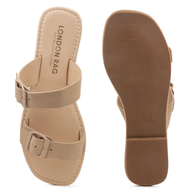 Nude Slip-On with two straps - Nude