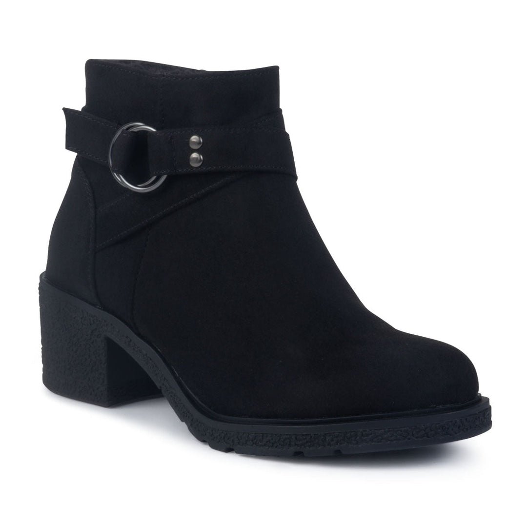 Black Ankle Microfiber Boot - Black