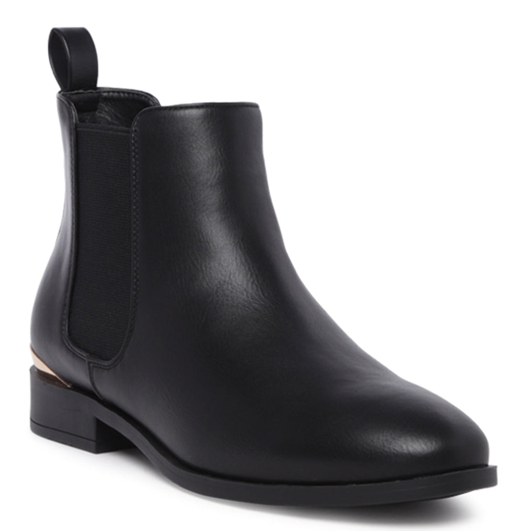 Black Shiny Chelsea Boot - Black