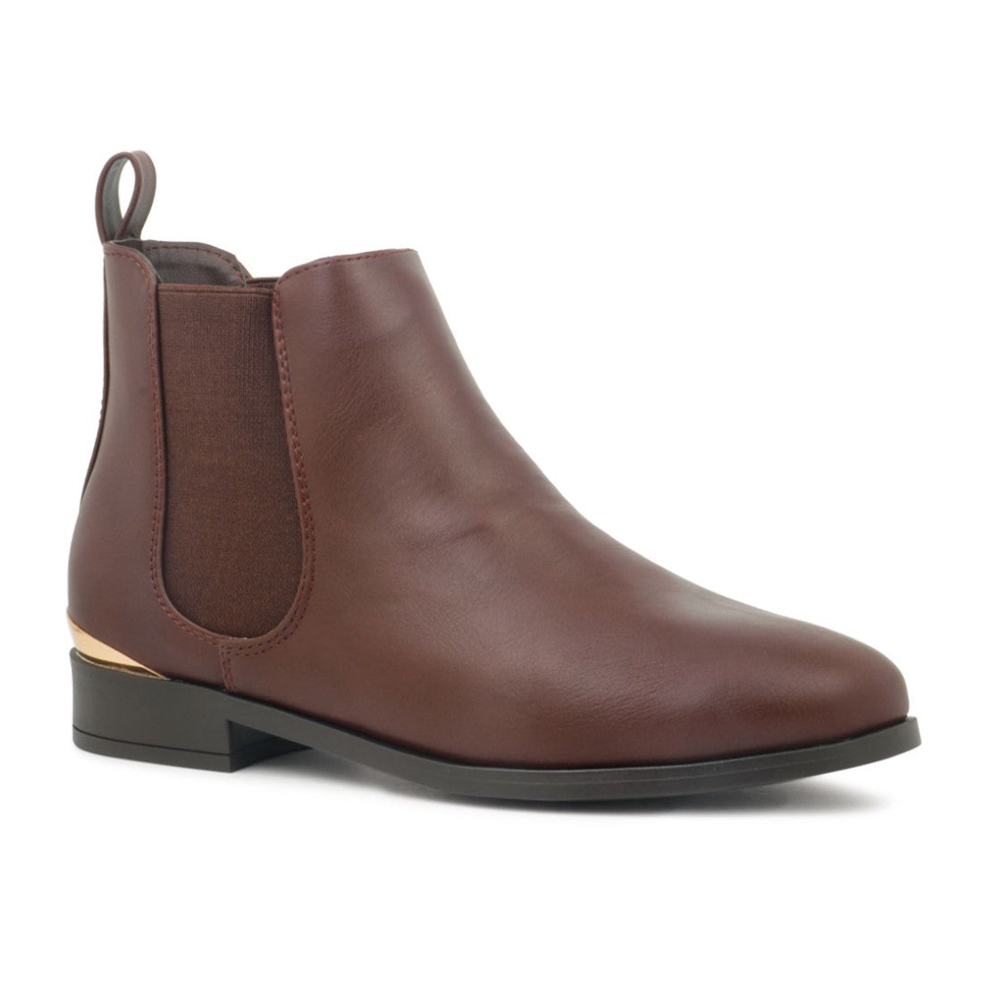 Brown Shiny Chelsea Boot - Brown