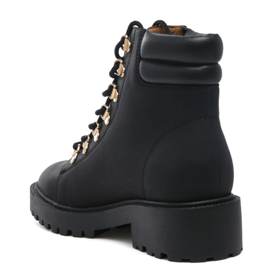 Black Smooth lace-Up Boot - UK4