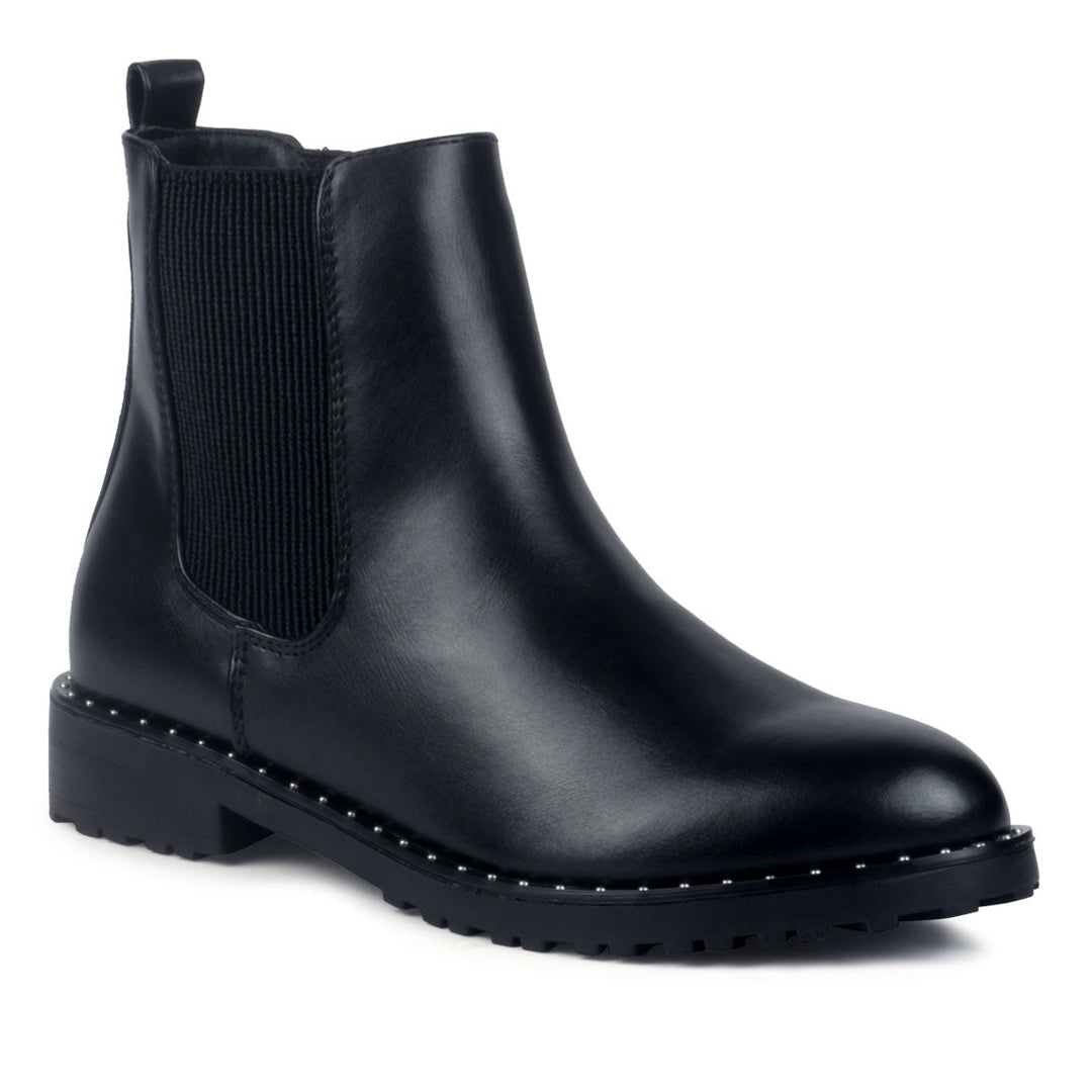 Black Studded Chelsea Boots - Black