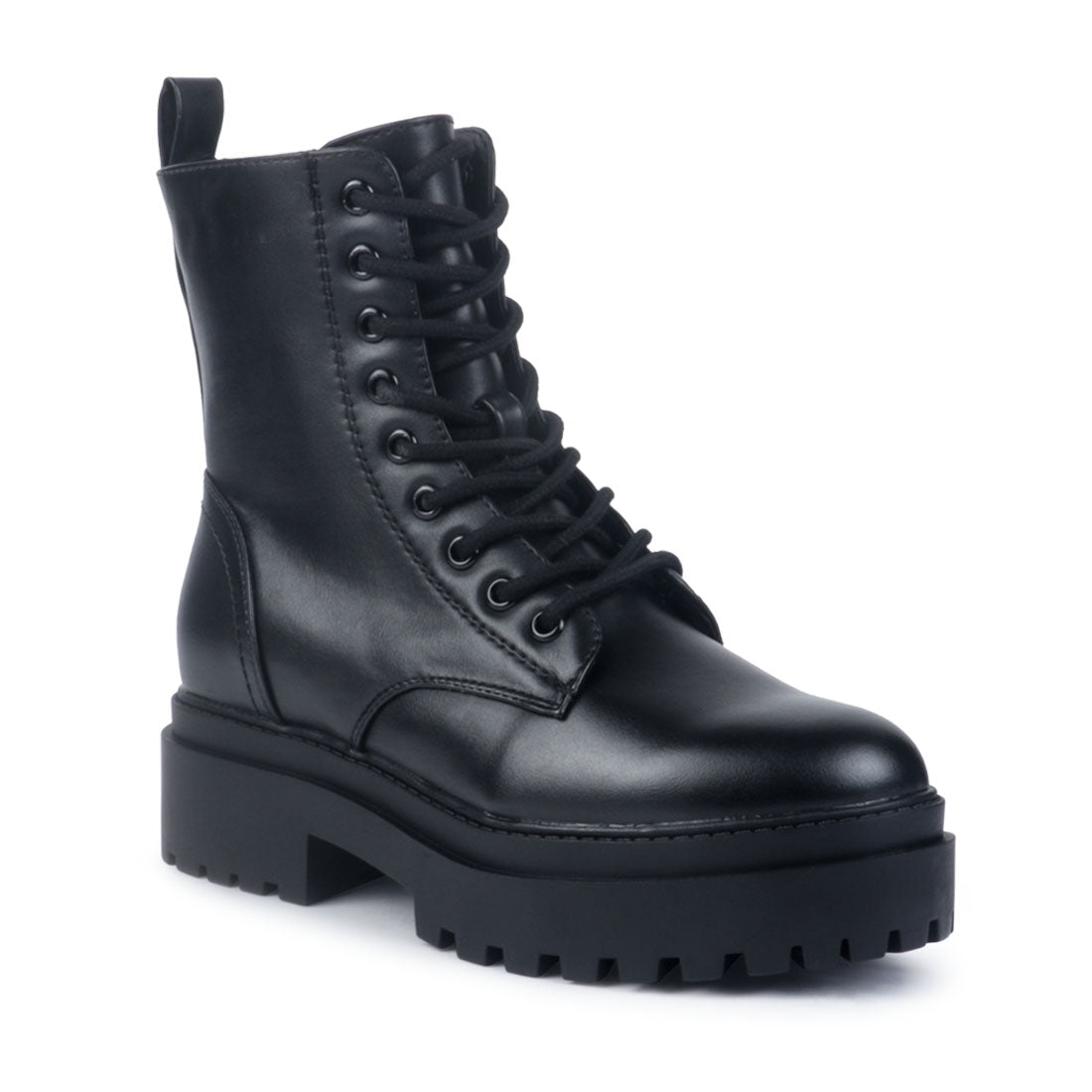 Black Lace-up Classic Boot - Black