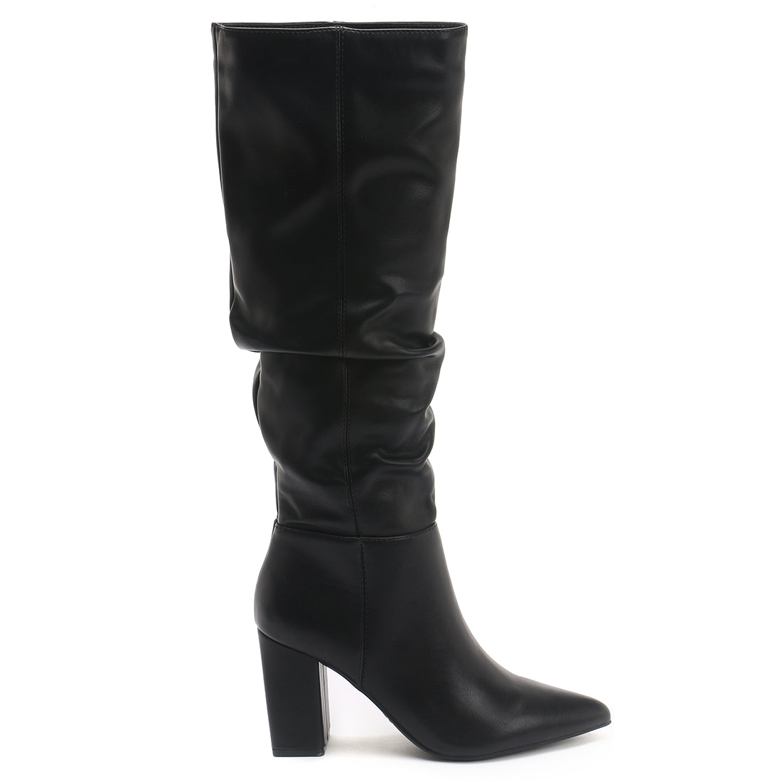 Knee High Solid Boots in Black