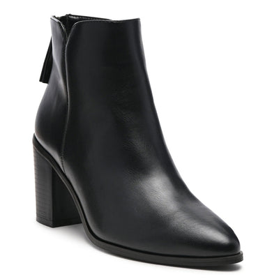 Block Heeled Ankle Boots in Black