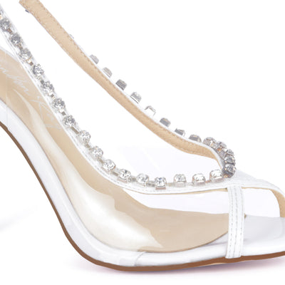 Stiletto Sling-back Sandals for Women - White