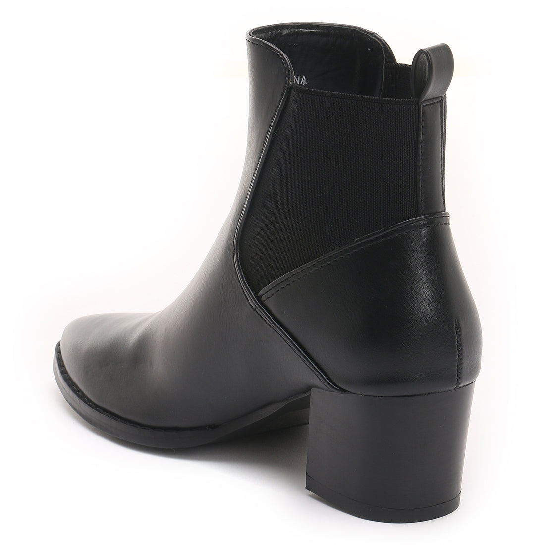 Block Heeled Chelsea Boots in Black