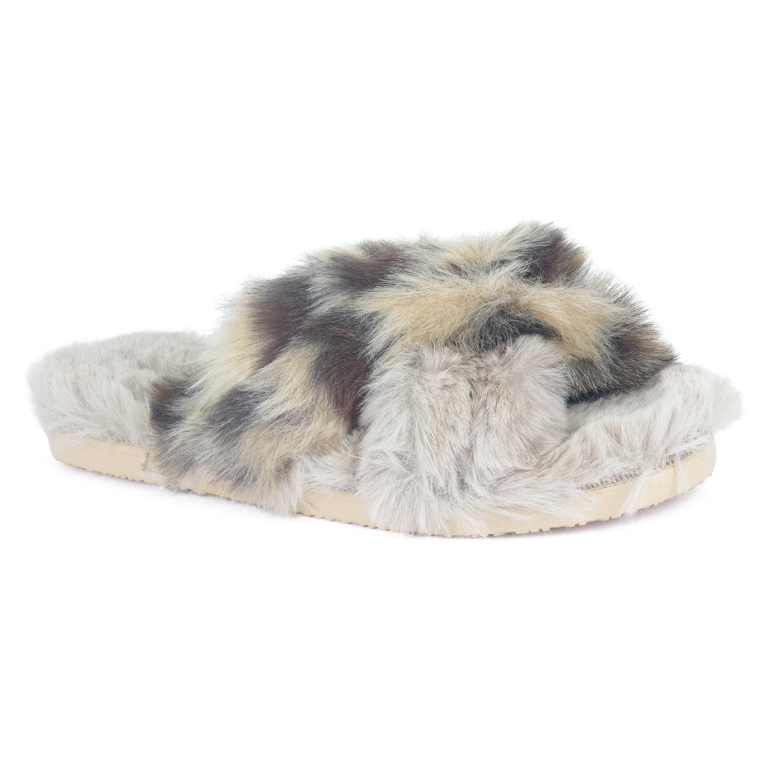 Chipmunk Faux Fur Indoor Taupe Flats - Taupe