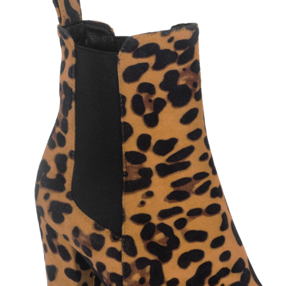 Block Heeled Boot in Leopard Print - Tan