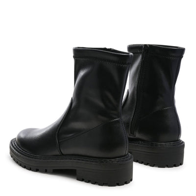 Chunky Ankle Round Toe Boot - UK4