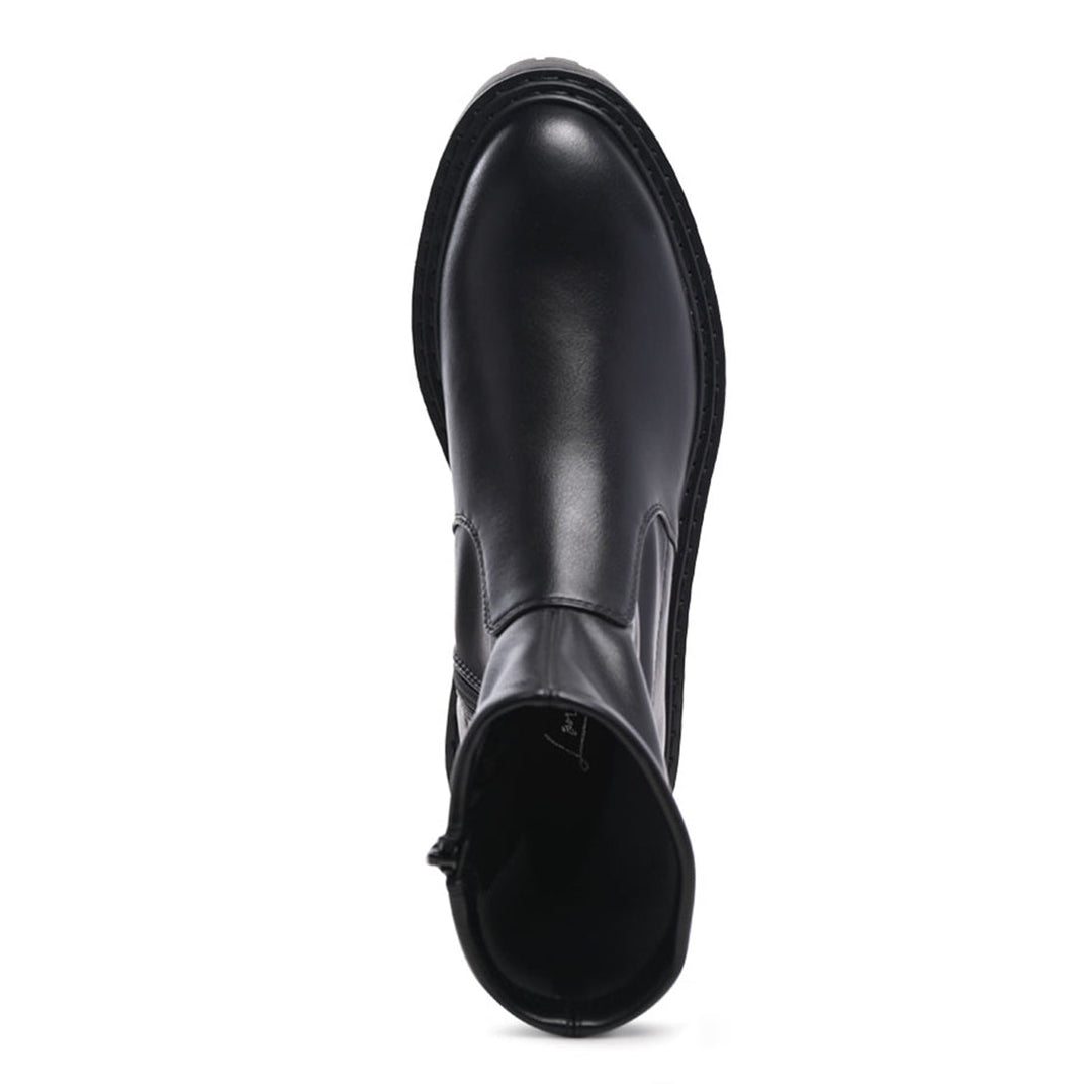 Chunky Ankle Round Toe Boot - UK6