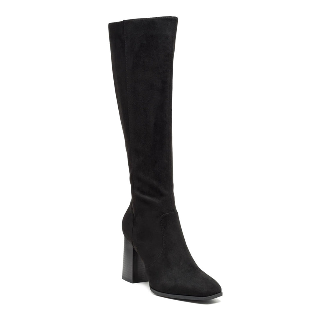 Knee High Suede Boots in Black - UK3