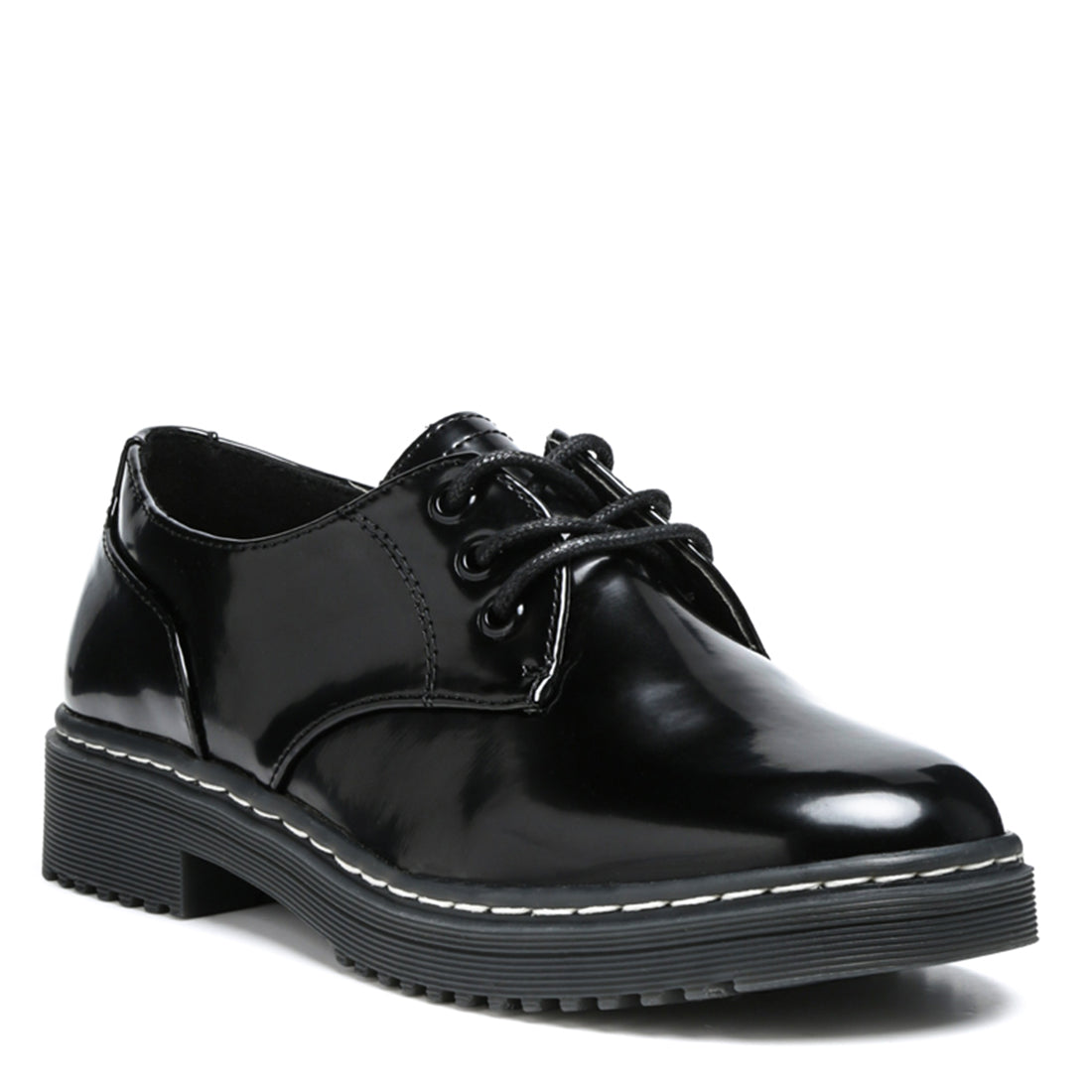 Black Shanks Oxford Patent PU Shoes - UK3