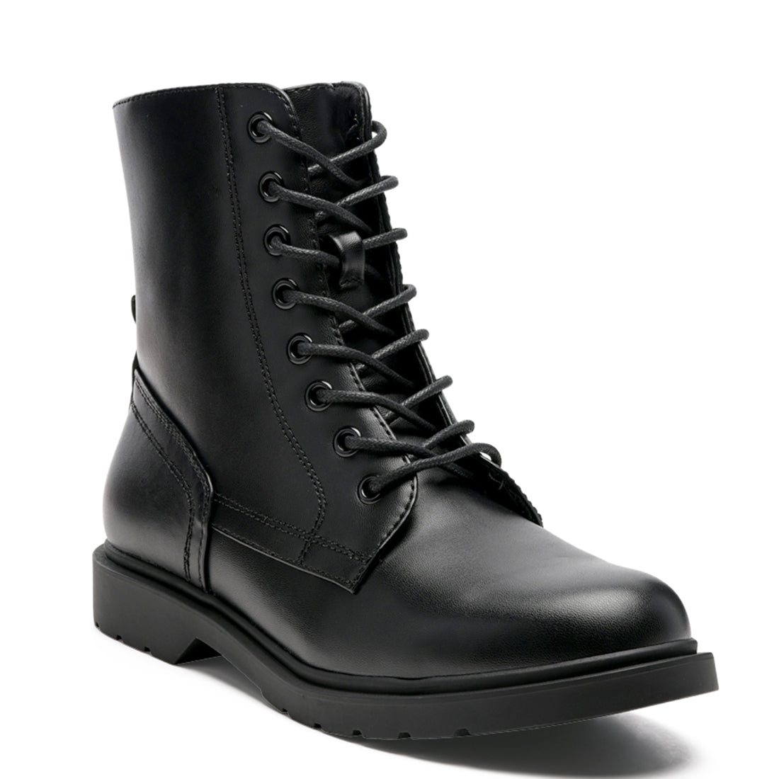 Lace - Up biker Boots in Black - UK3