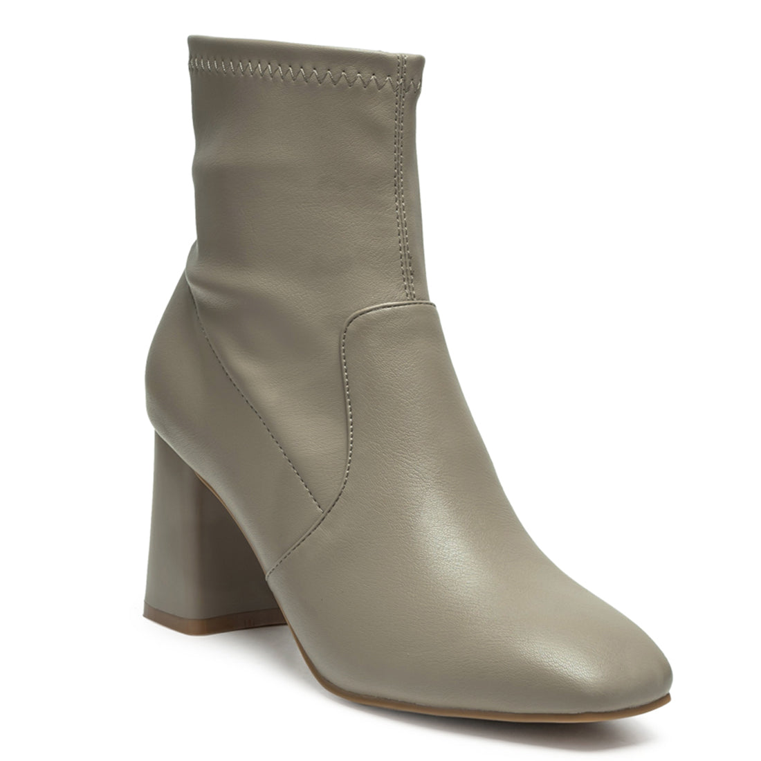 Block Heeled Ankle Boots in Grey - UK3