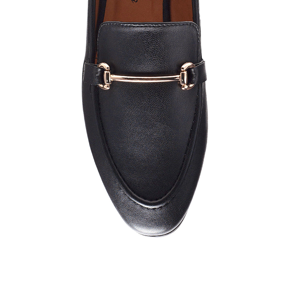 Foldable Synthetic Loafer in Black - Black
