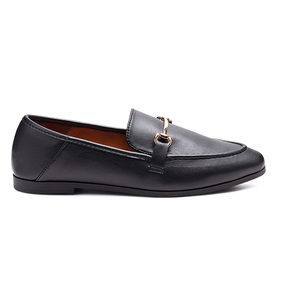 Foldable Synthetic Loafer in Black - Black