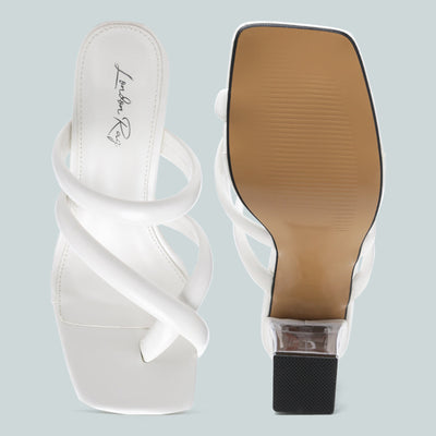 Transparent Heel Toe Ring Slides in White