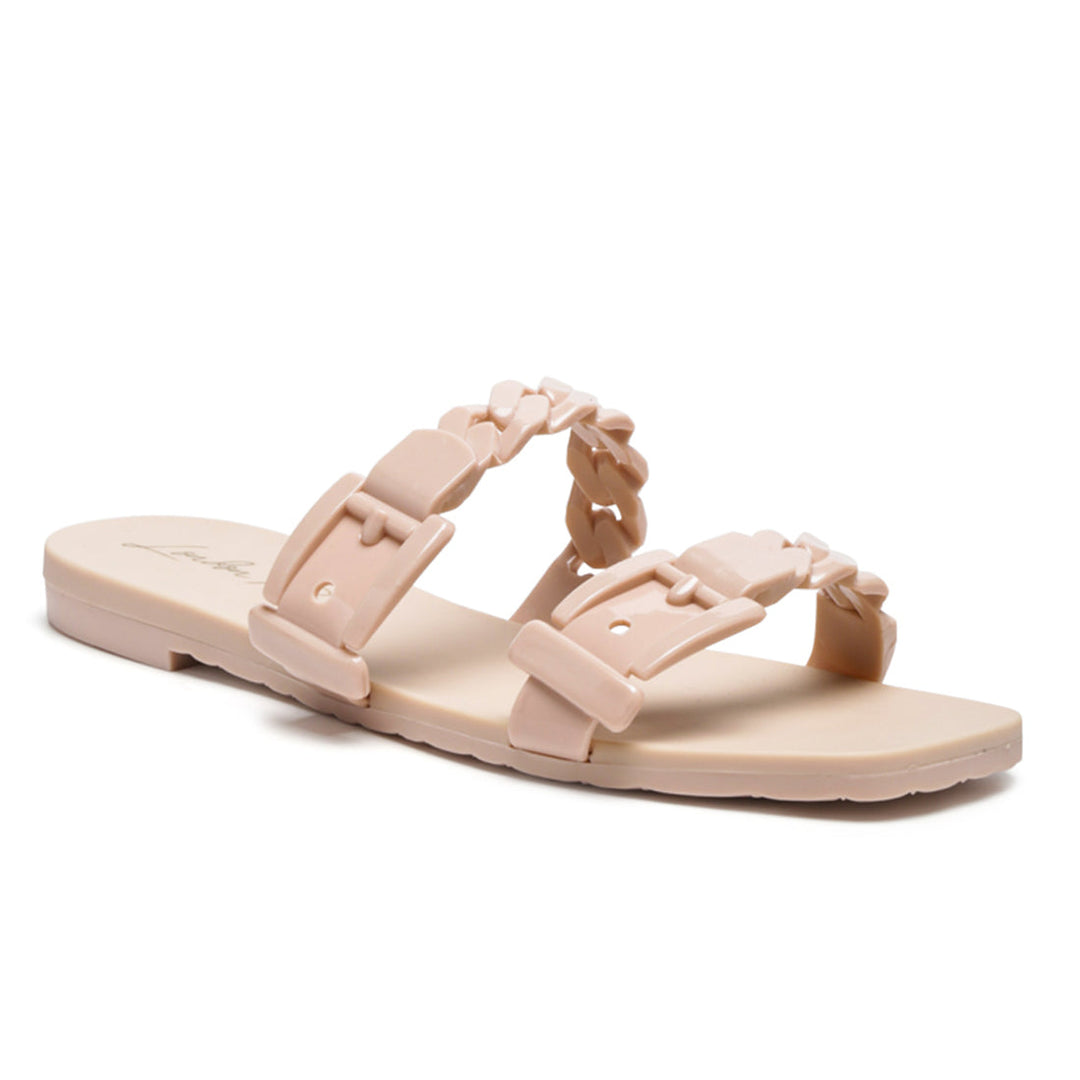 Pool Flat Flipflop Slides in Nude - Nude