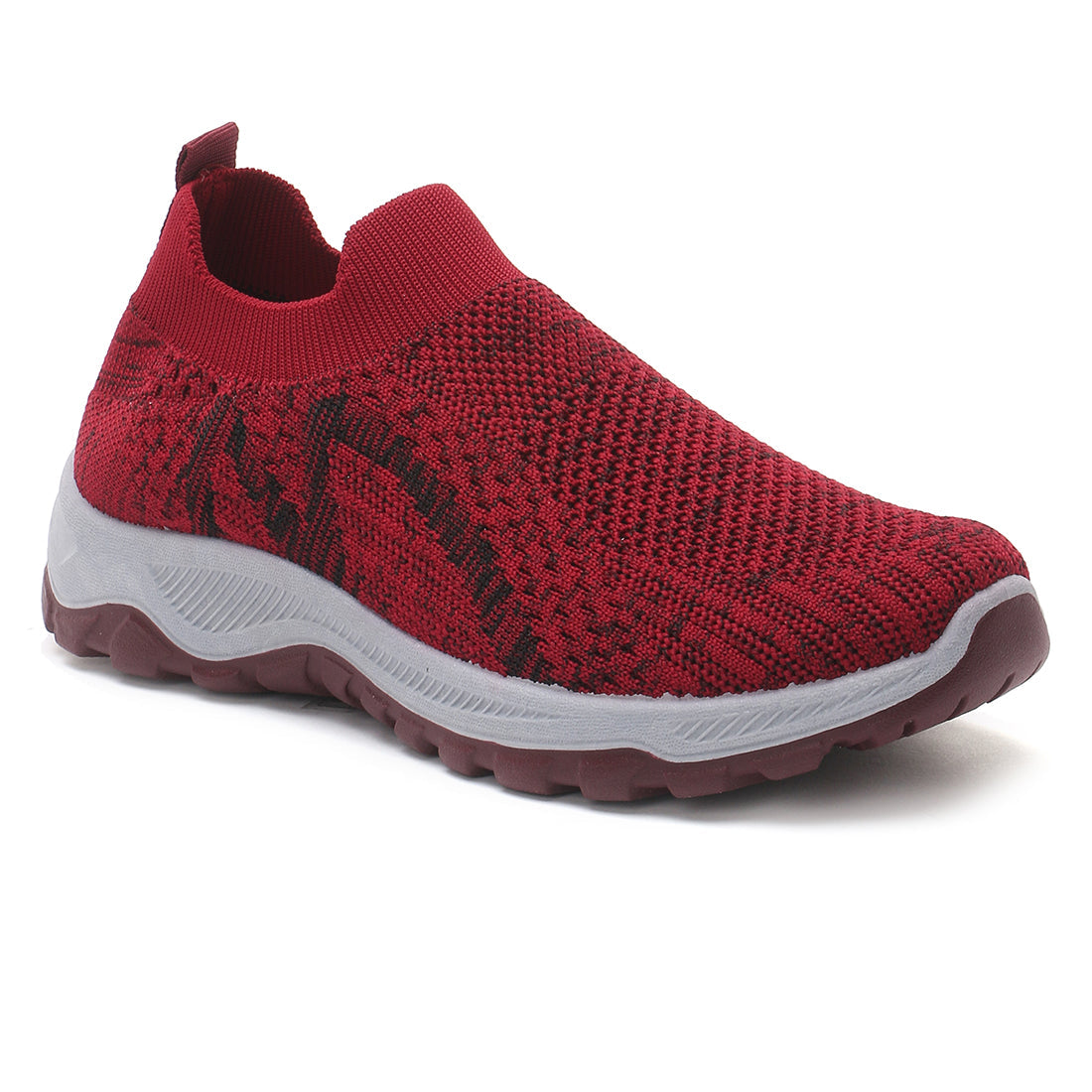 Red Knitted In-Sock Walking Sneakers