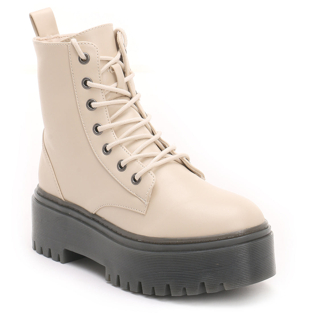 Lace-up Lug Sole Ankle Boots