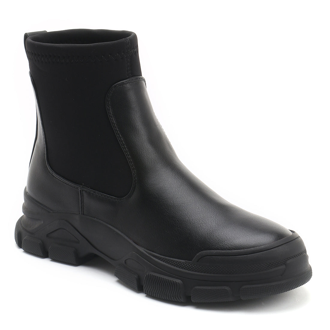 Black Lug Sole Sock Boots