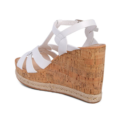 White Espadrille Detail Wedge Sandals