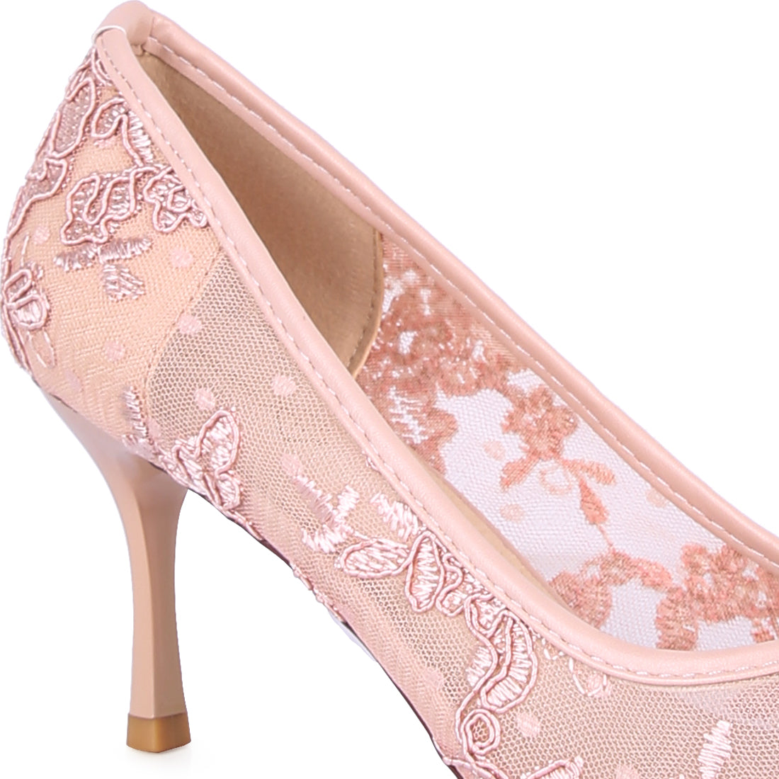 Buy Latest Pink Lace Stiletto Party Pumps In India Londonrag.In