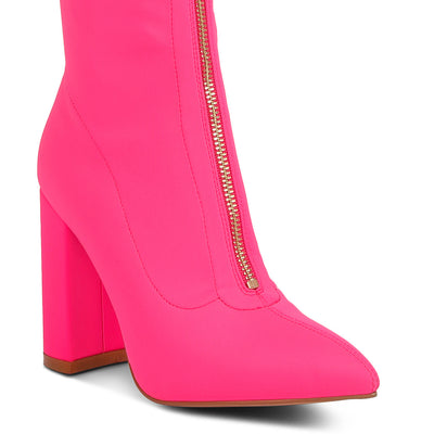 ronettes knee high stretch long boots#color_fuchsia