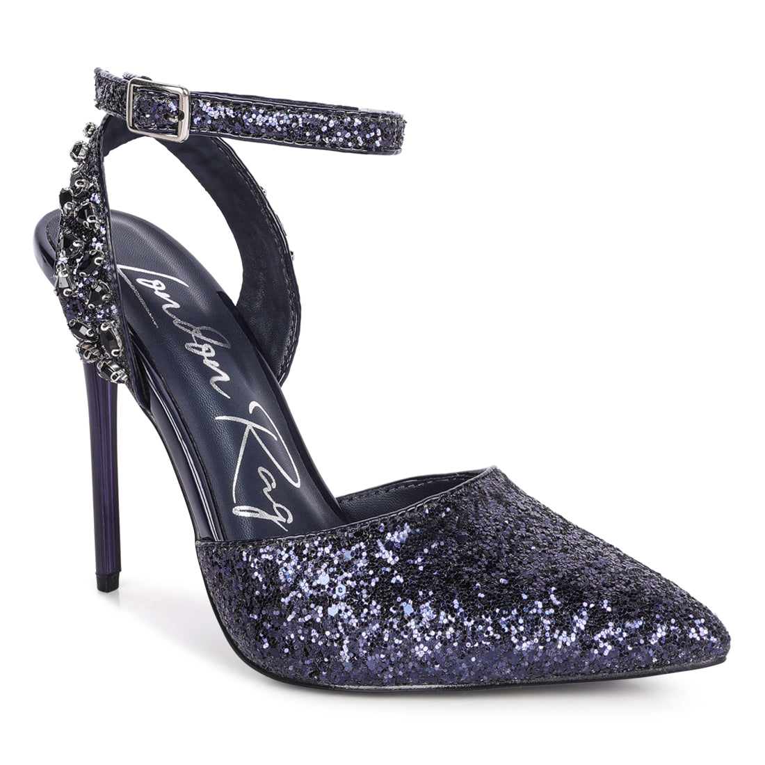 cloriss high heeled glitter sandals#color_blue