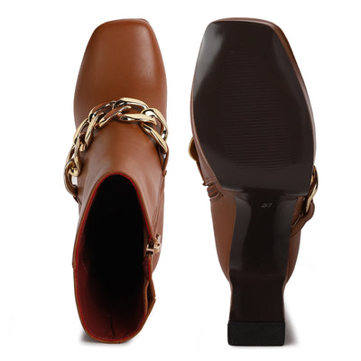 high platform ankle boots#color_brown