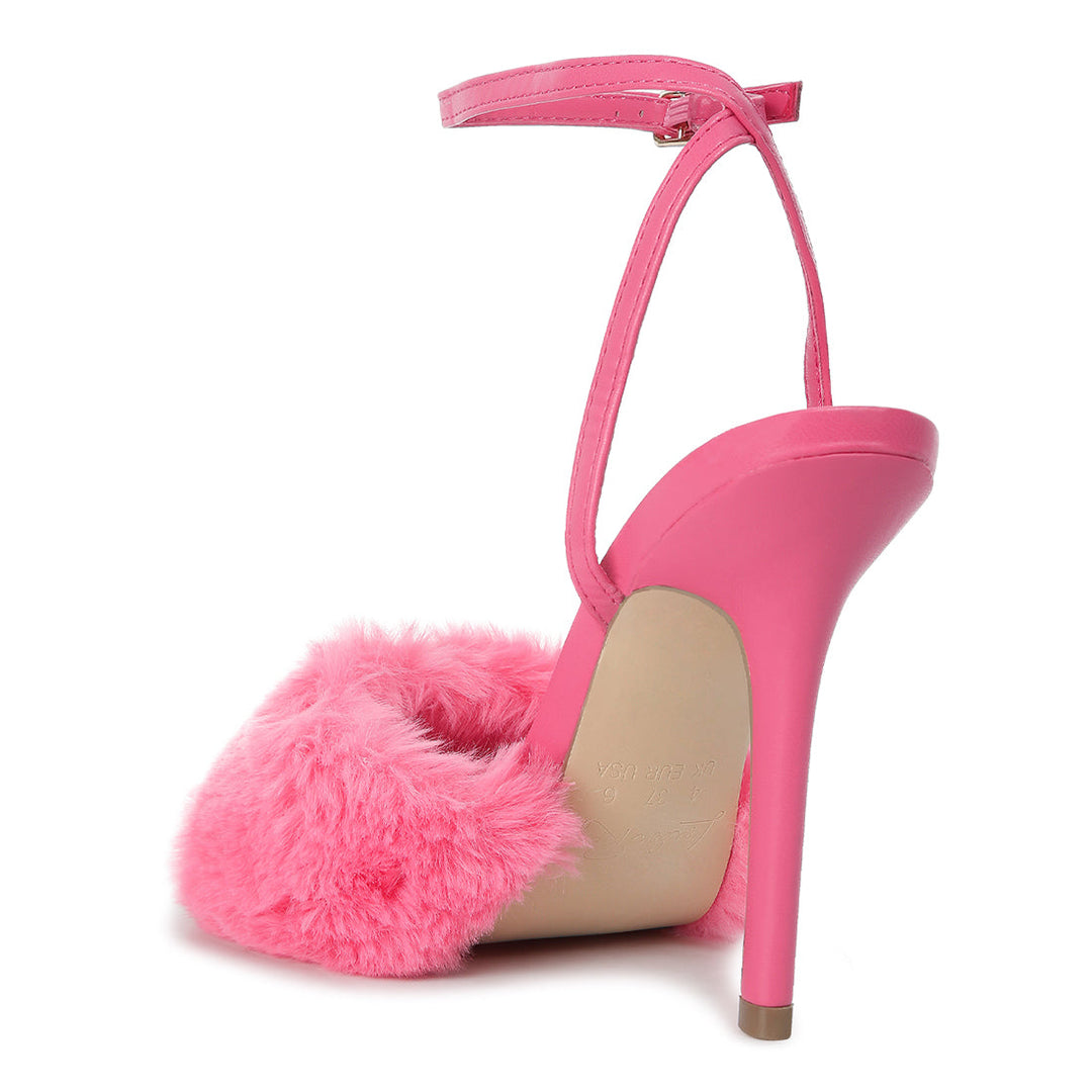 tarantino pin buckle mid heel sandals#color_pink