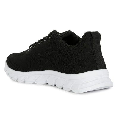 lace up knit sneakers#color_black
