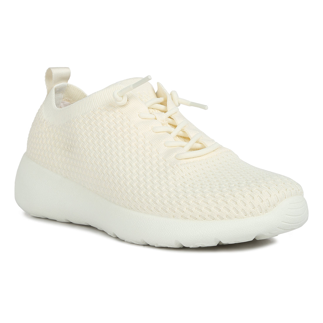 knitted lace up sneakers#color_beige