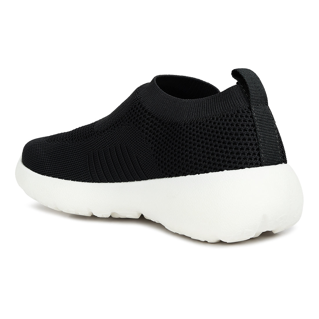 knitted slip on sneakers#color_black