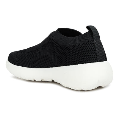 knitted slip on sneakers#color_black