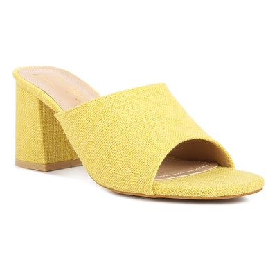 block heel slip on sandals#color_yellow
