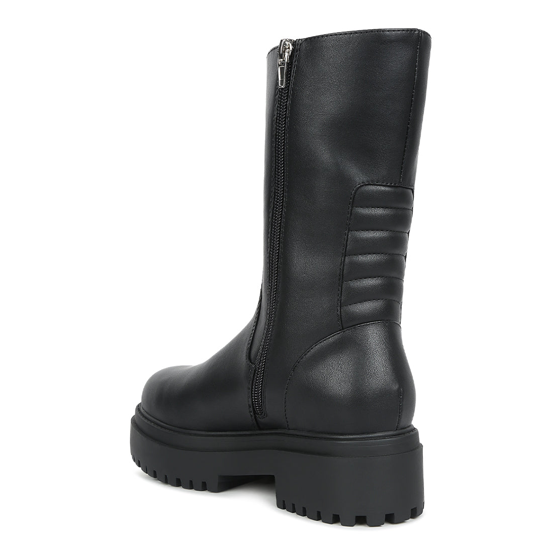 panelled lug sole boots#color_black