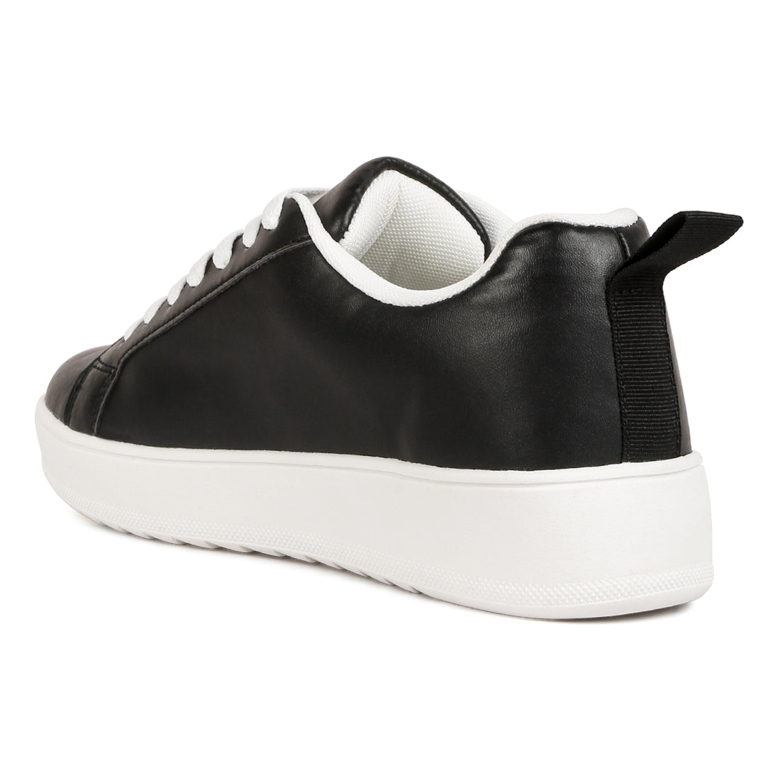 faux leather sneakers#color_black