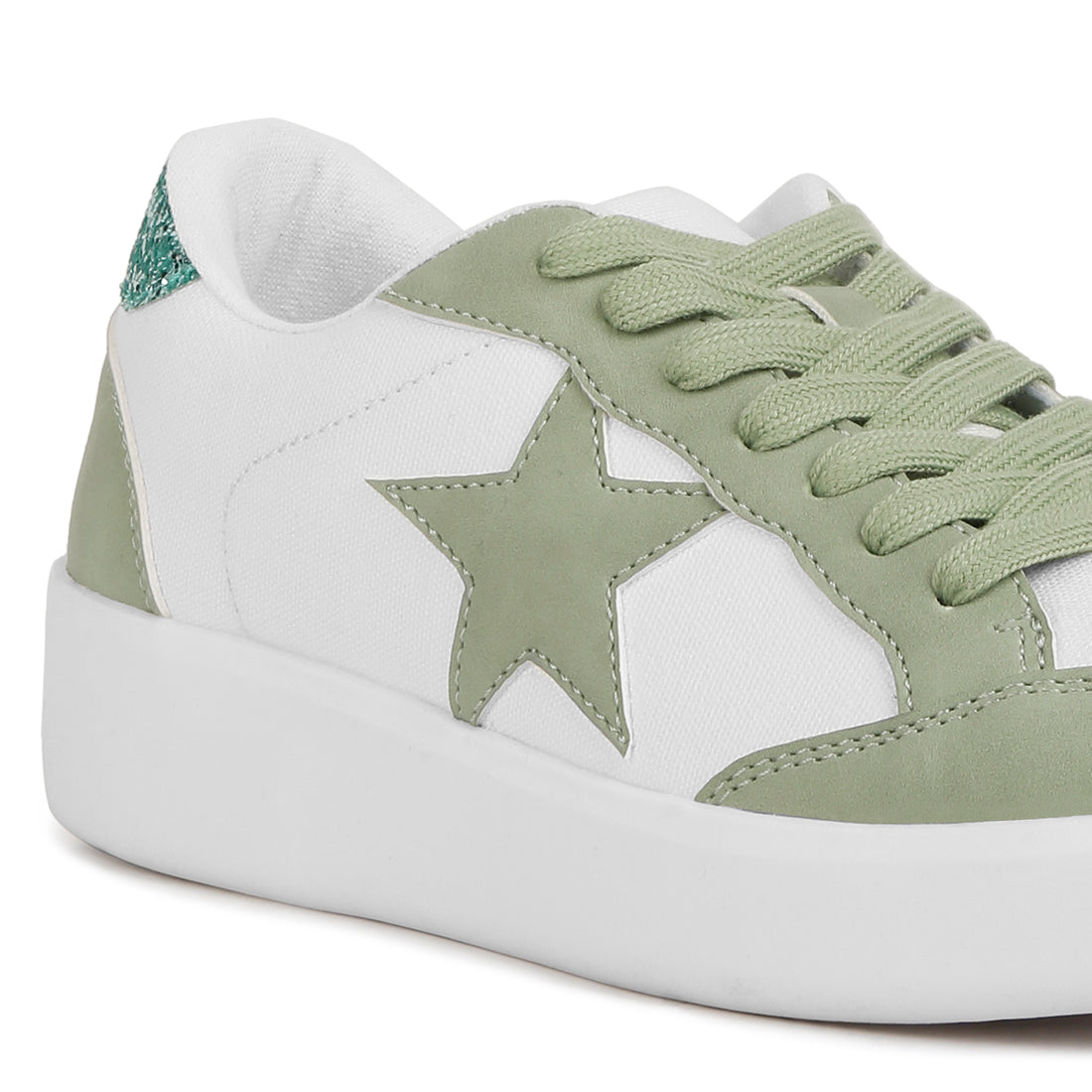 glitter detail star sneakers#color_green