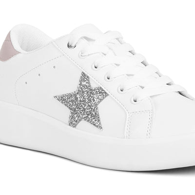 glitter star detail sneakers#color_white