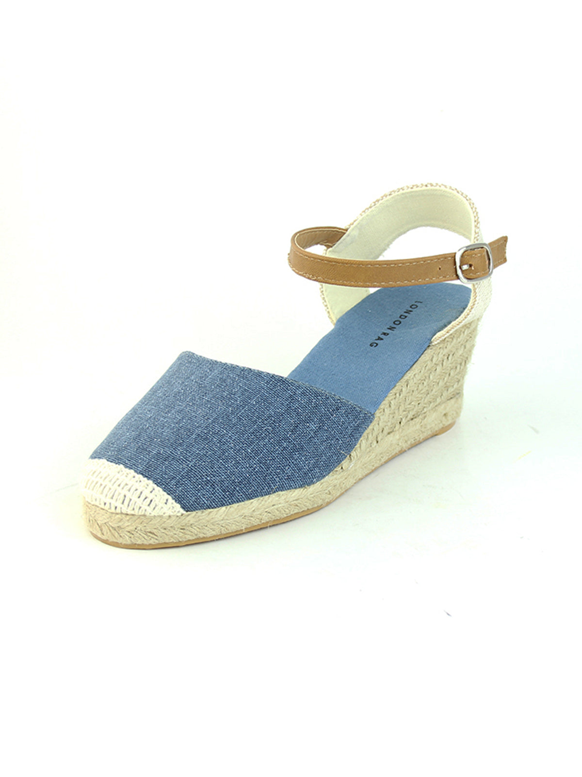 Blue Wedge Sandals - Blue