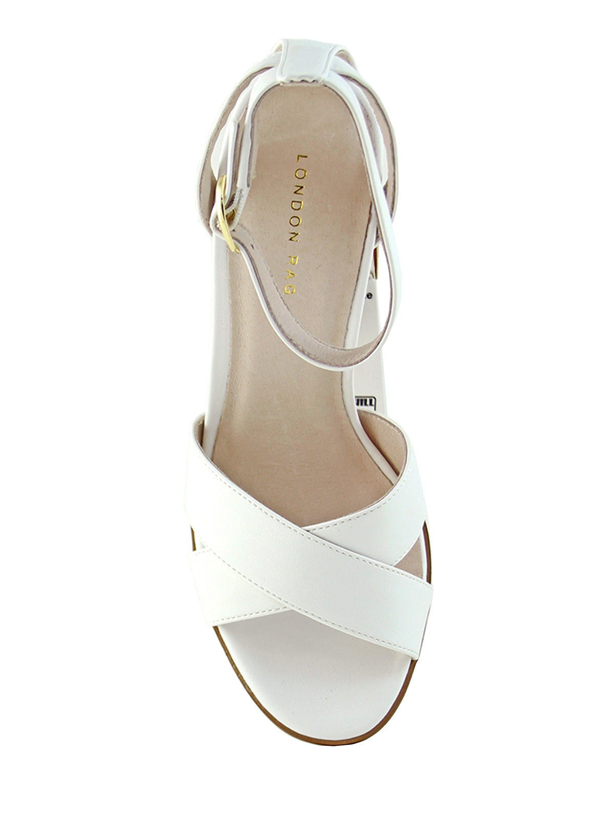 White Mid- Heeled Sandals - White
