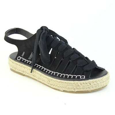 Black Peep Toes Sandals - Black